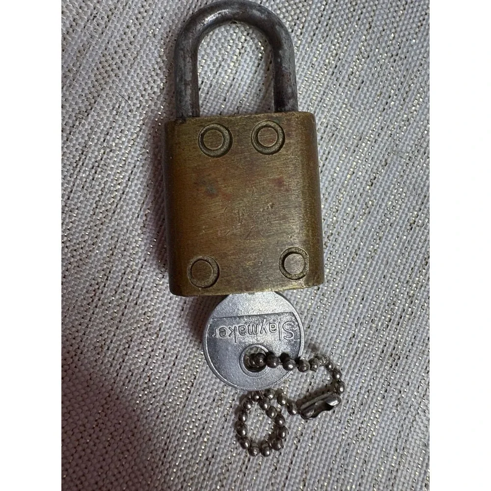 Vintage Super S Brass Padlock - with key